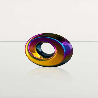 Handmade Cremation Keepsake Urn "The Passage" - Small Urn | Rainbow Chrome - Pulvis Art Urns