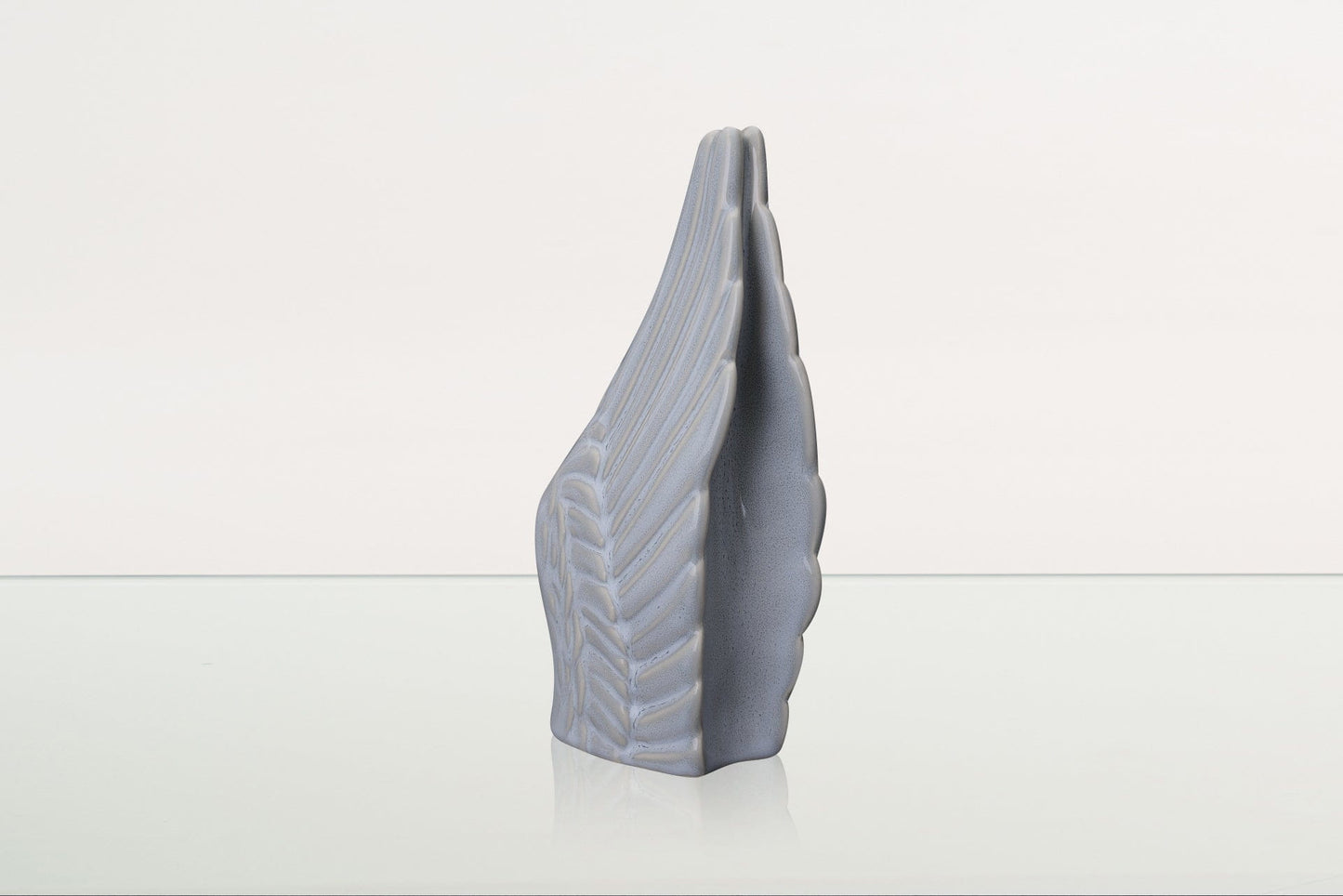 Pulvis Art Urns Keepsake Urn Handmade Cremation Keepsake Urn "Wings" - Small | Grey Melange | Ceramic