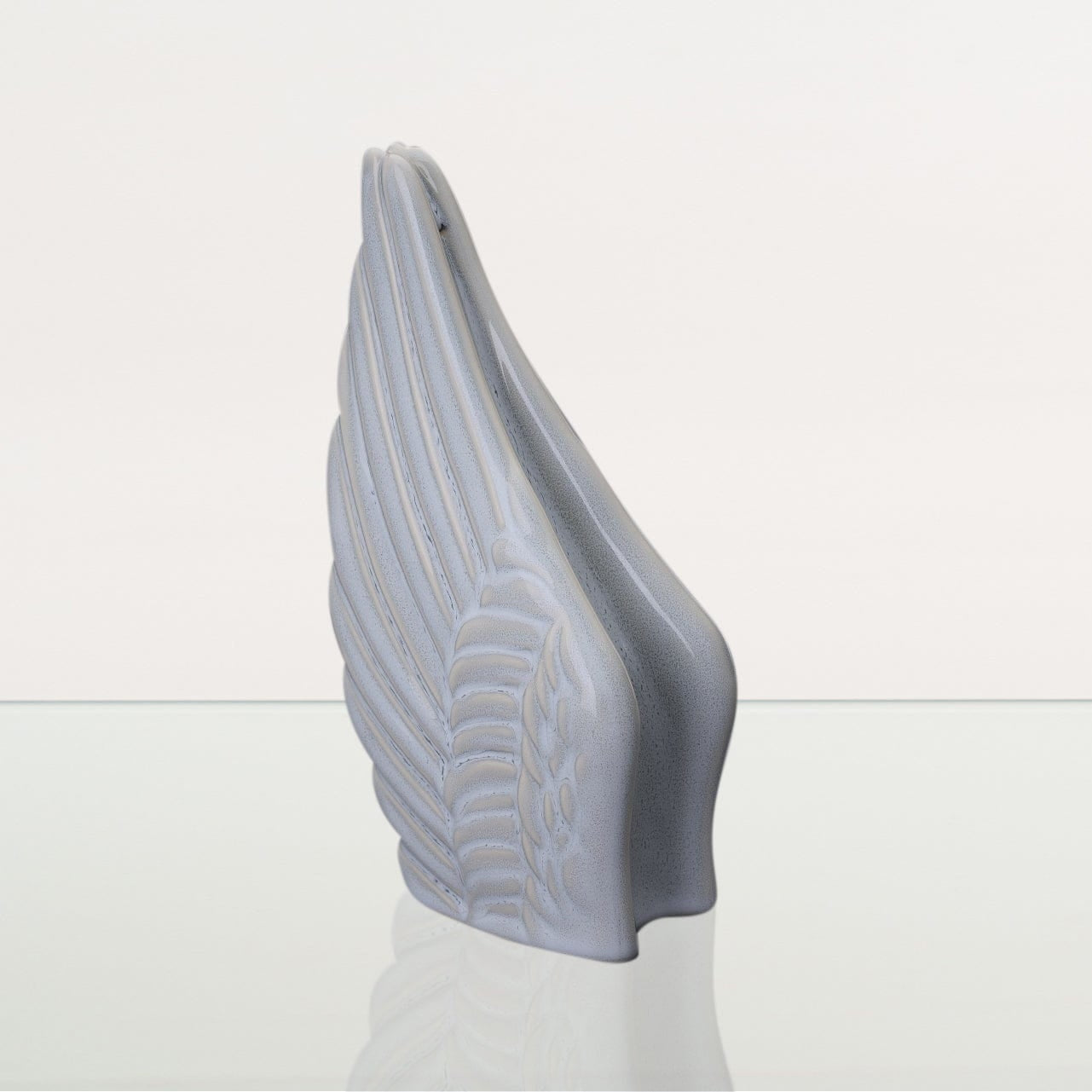 Handmade Cremation Keepsake Urn "Wings" - Small | Grey Melange | Ceramic - Pulvis Art Urns