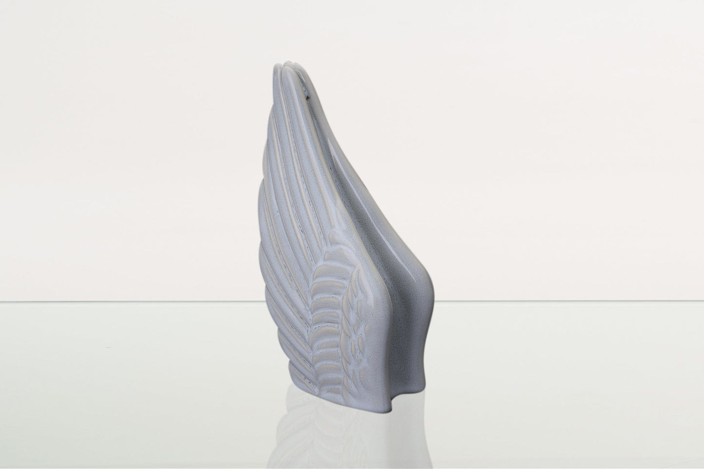 Pulvis Art Urns Keepsake Urn Handmade Cremation Keepsake Urn "Wings" - Small | Grey Melange | Ceramic
