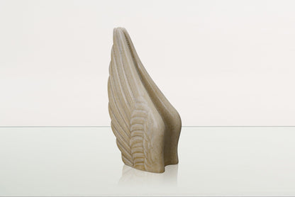 Handmade Cremation Keepsake Urn "Wings" - Small | Light Sand Melange | Ceramic - Pulvis Art Urns