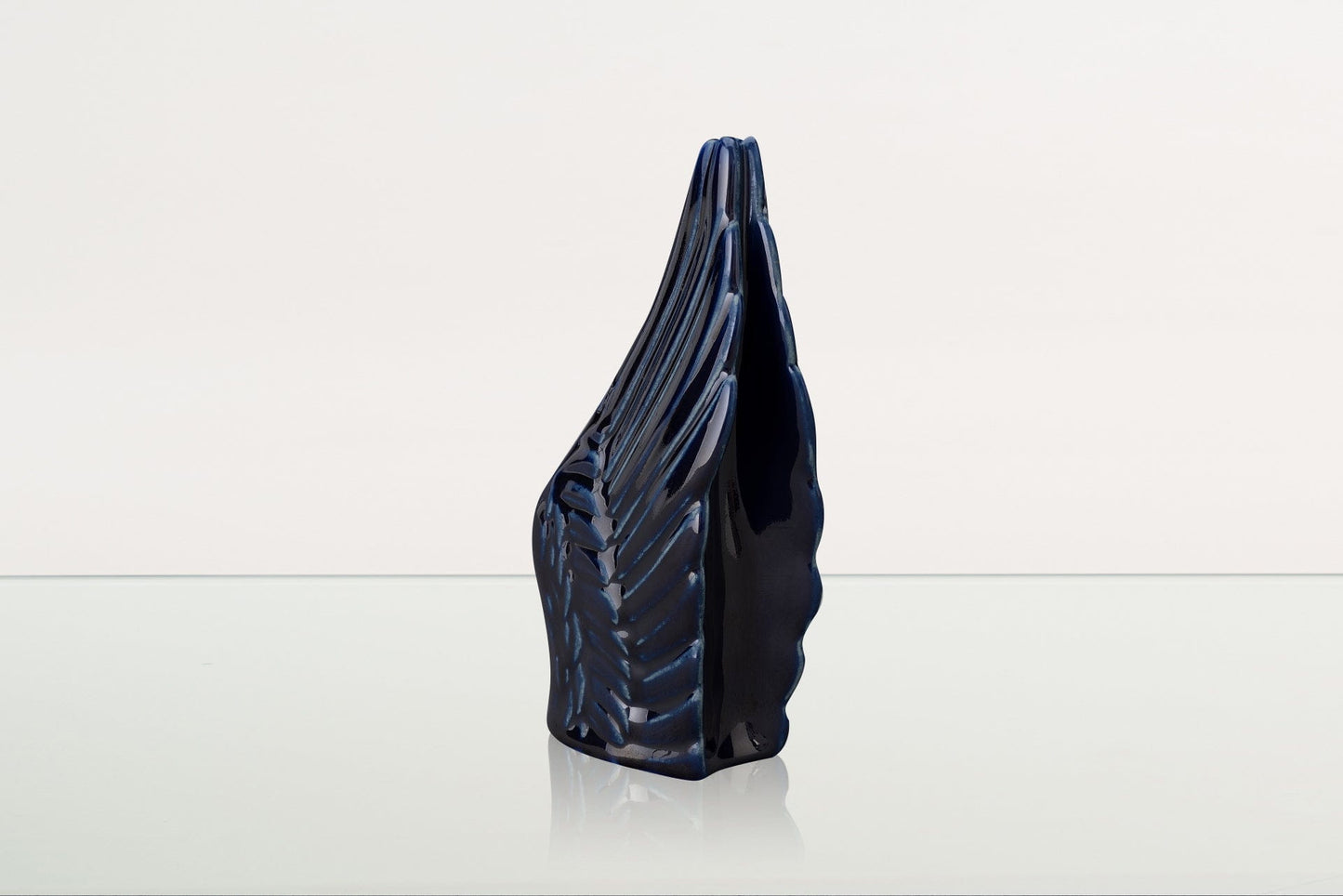 Pulvis Art Urns Keepsake Urn Handmade Cremation Keepsake Urn "Wings" - Small Urn | Cobalt Metallic | Ceramic