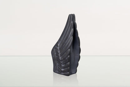 Handmade Cremation Keepsake Urn "Wings" - Small Urn | Dark Matte | Ceramic - Pulvis Art Urns
