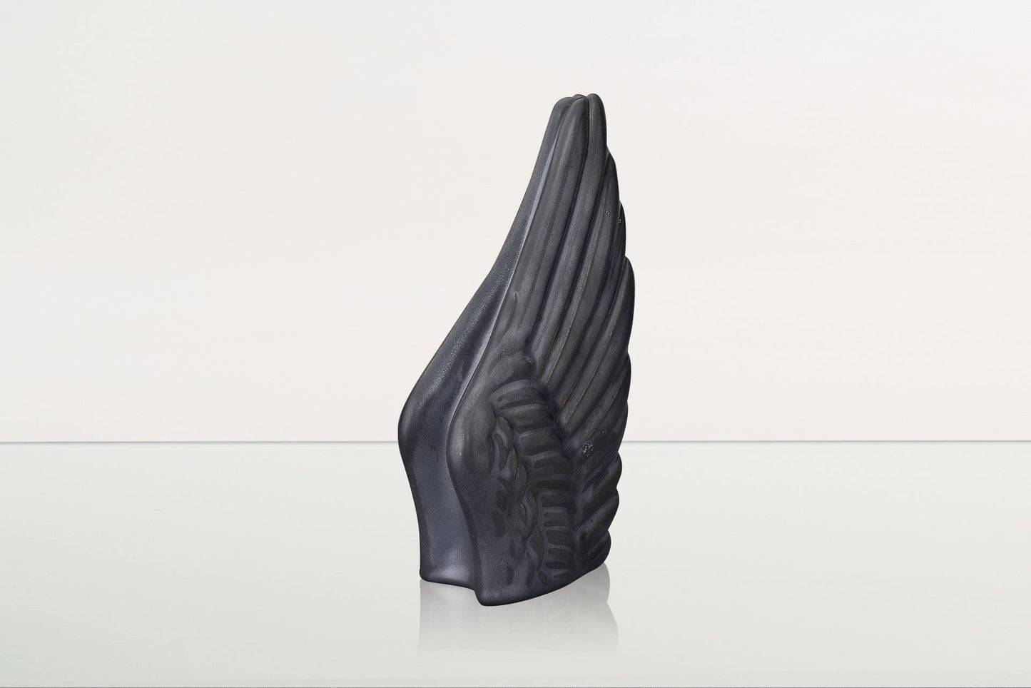 Pulvis Art Urns Keepsake Urn Handmade Cremation Keepsake Urn "Wings" - Small Urn | Dark Matte | Ceramic