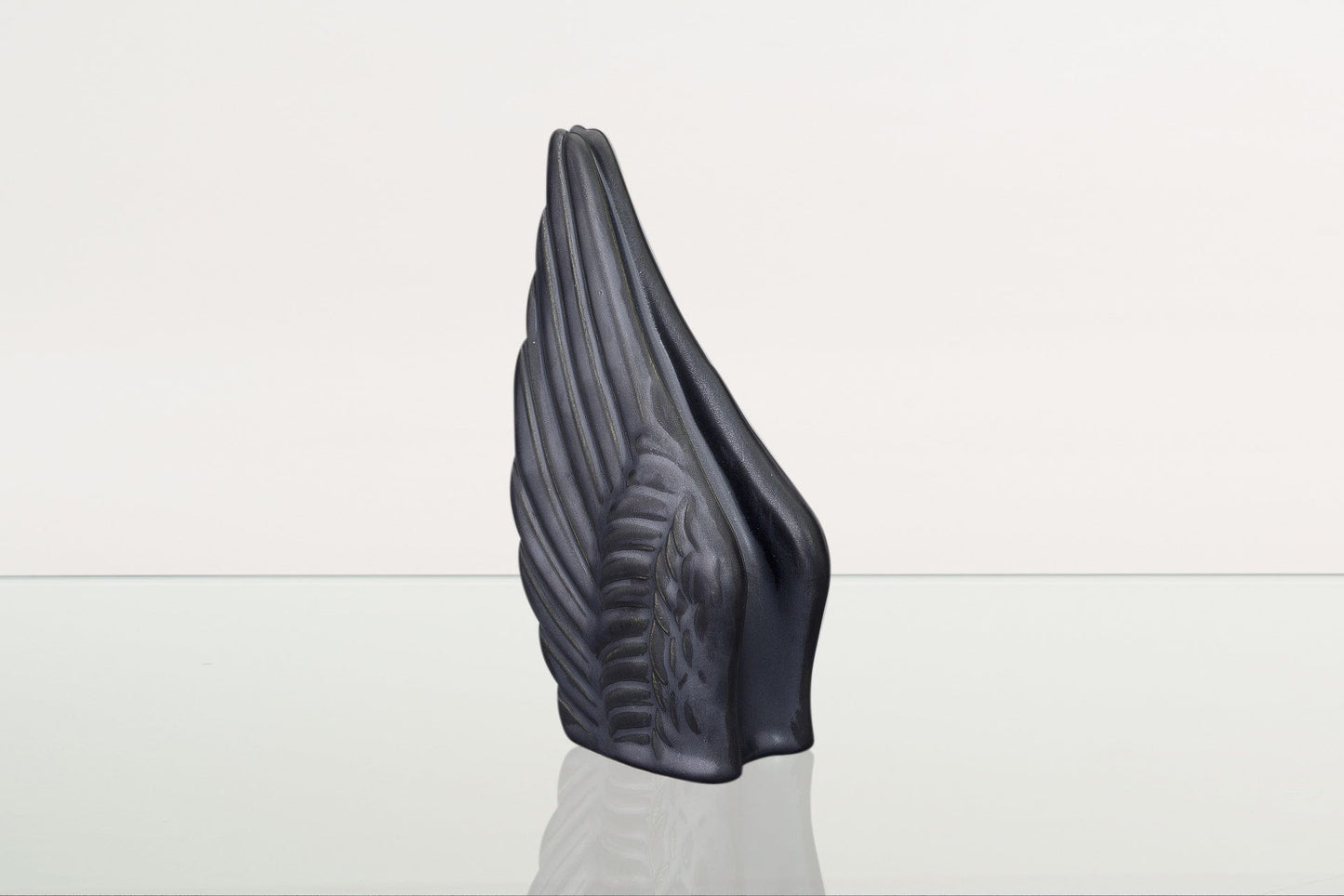 Pulvis Art Urns Keepsake Urn Handmade Cremation Keepsake Urn "Wings" - Small Urn | Dark Matte | Ceramic