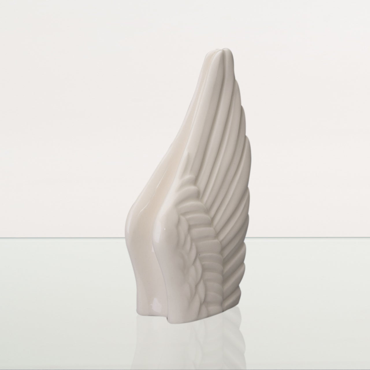 Handmade Cremation Keepsake Urn "Wings" - Small Urn | Off-white | Ceramic - Pulvis Art Urns