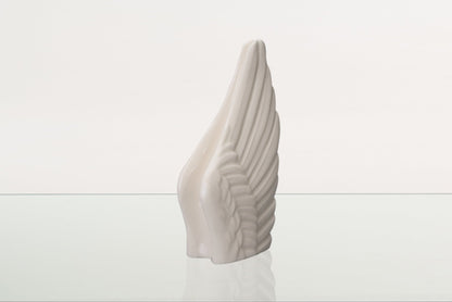 Handmade Cremation Keepsake Urn "Wings" - Small Urn | Off-white | Ceramic - Pulvis Art Urns