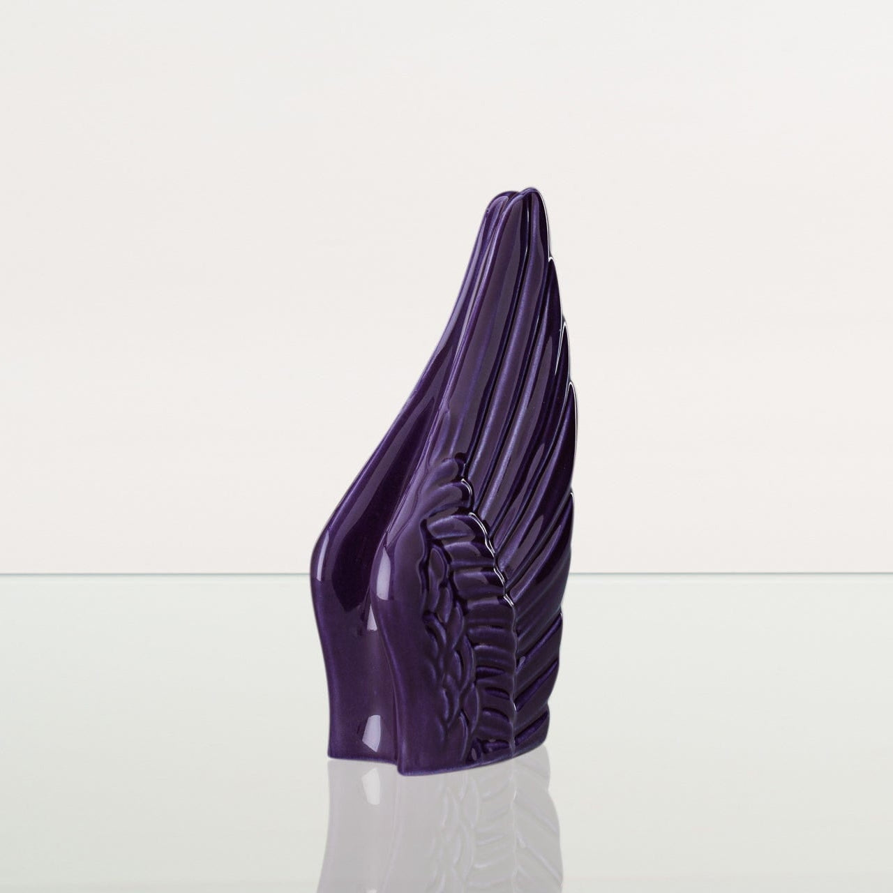 Handmade Cremation Keepsake Urn "Wings" - Small Urn | Violet | Ceramic - Pulvis Art Urns