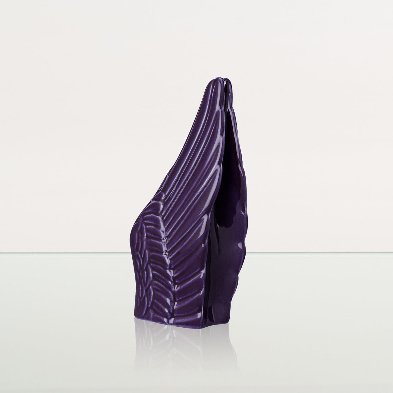 Handmade Cremation Keepsake Urn "Wings" - Small Urn | Violet | Ceramic - Pulvis Art Urns