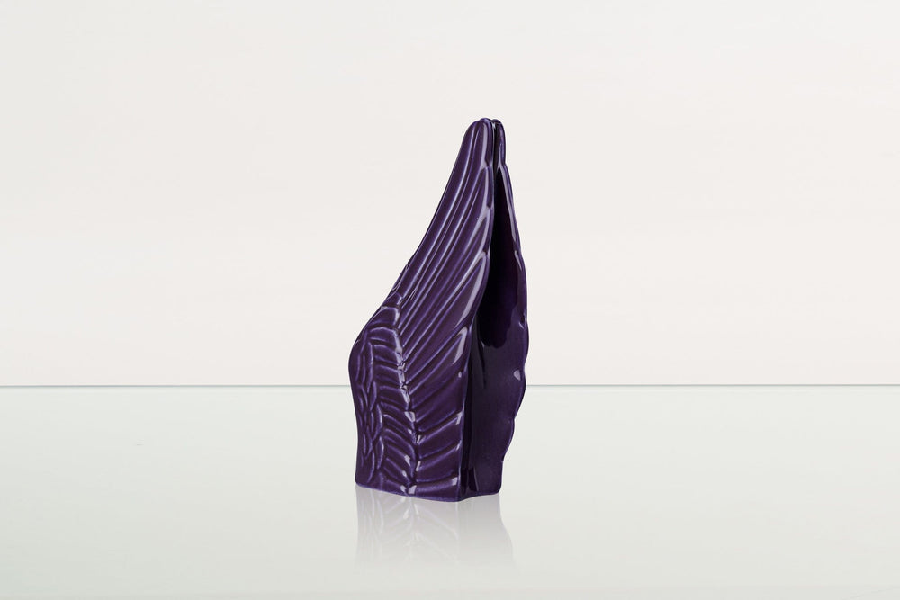 Pulvis Art Urns Keepsake Urn Handmade Cremation Keepsake Urn "Wings" - Small Urn | Violet | Ceramic
