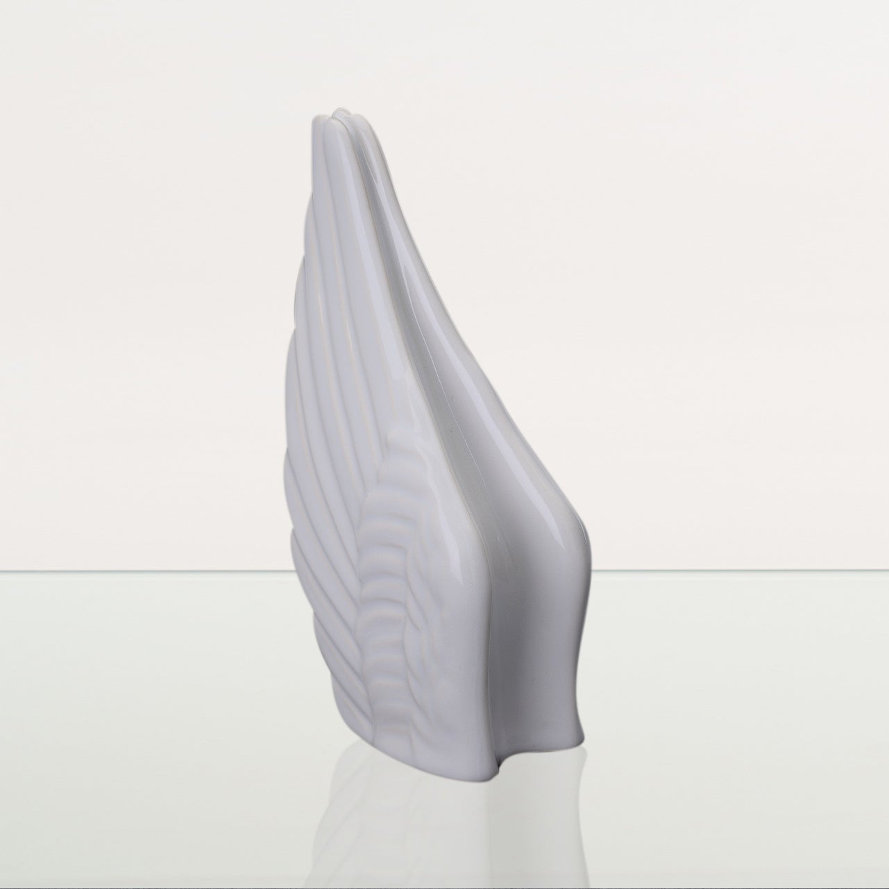 Handmade Cremation Keepsake Urn "Wings" - Small Urn | White | Ceramic - Pulvis Art Urns