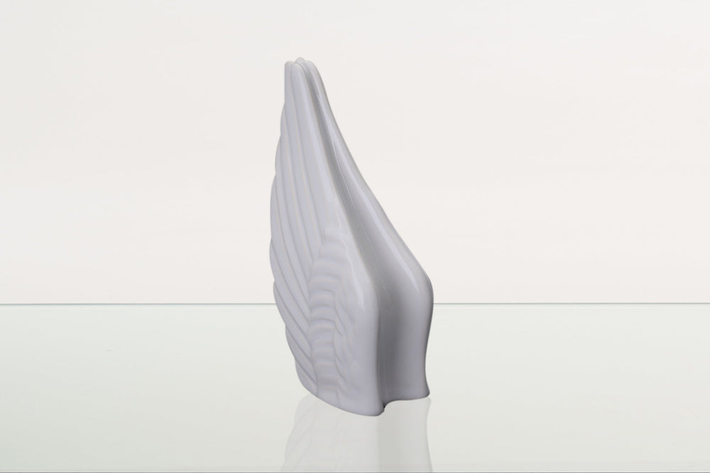 Pulvis Art Urns Keepsake Urn Handmade Cremation Keepsake Urn "Wings" - Small Urn | White | Ceramic