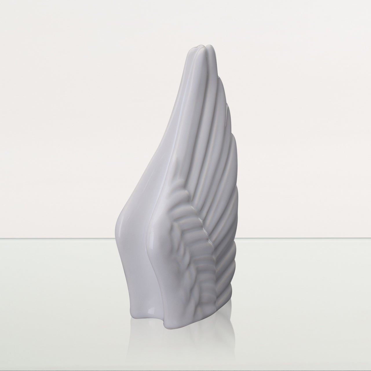 Handmade Cremation Keepsake Urn "Wings" - Small Urn | White | Ceramic - Pulvis Art Urns