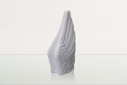 Handmade Cremation Keepsake Urn "Wings" - Small Urn | White | Ceramic - Pulvis Art Urns