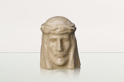 Handmade Mini Keepsake Urn "The Christ" - Craquelure | Ceramic Mini Urn - Pulvis Art Urns