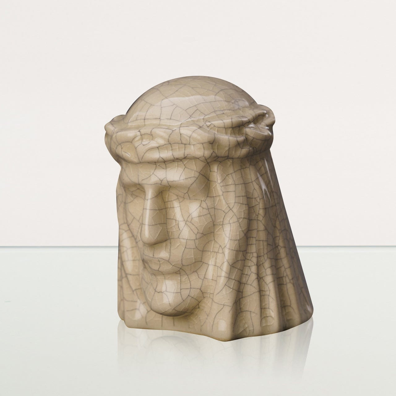 Handmade Mini Keepsake Urn "The Christ" - Craquelure | Ceramic Mini Urn - Pulvis Art Urns