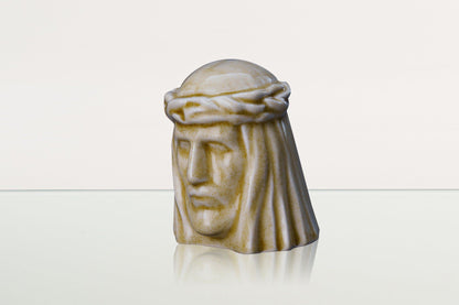 Handmade Mini Keepsake Urn "The Christ" - Light Sand | Ceramic Mini Urn - Pulvis Art Urns
