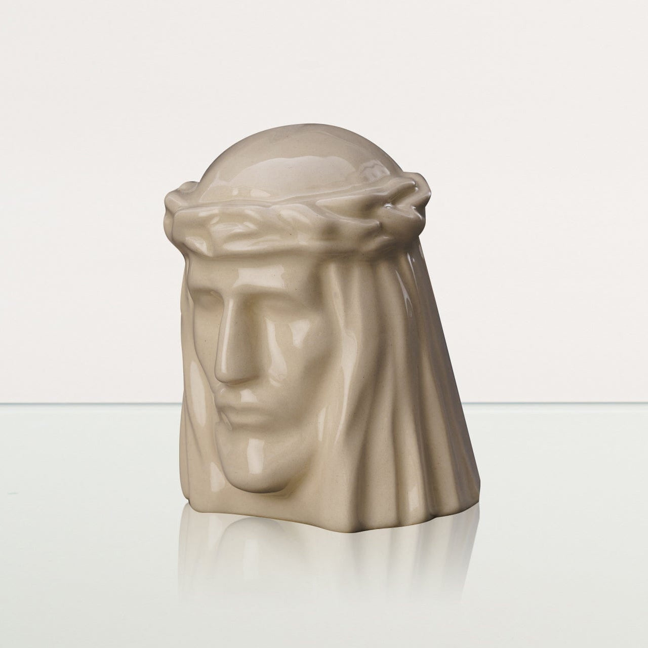 Handmade Mini Keepsake Urn "The Christ" - Off-white | Ceramic Mini Urn - Pulvis Art Urns