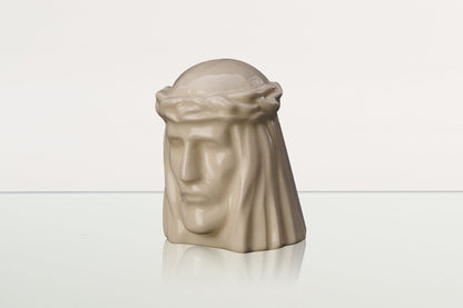 Handmade Mini Keepsake Urn "The Christ" - Off-white | Ceramic Mini Urn - Pulvis Art Urns