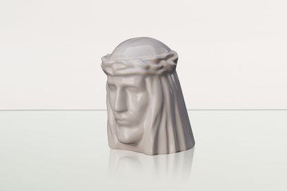 Handmade Mini Keepsake Urn "The Christ" - White | Ceramic Mini Urn - Pulvis Art Urns