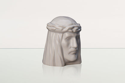 Handmade Mini Keepsake Urn "The Christ" - White | Ceramic Mini Urn - Pulvis Art Urns