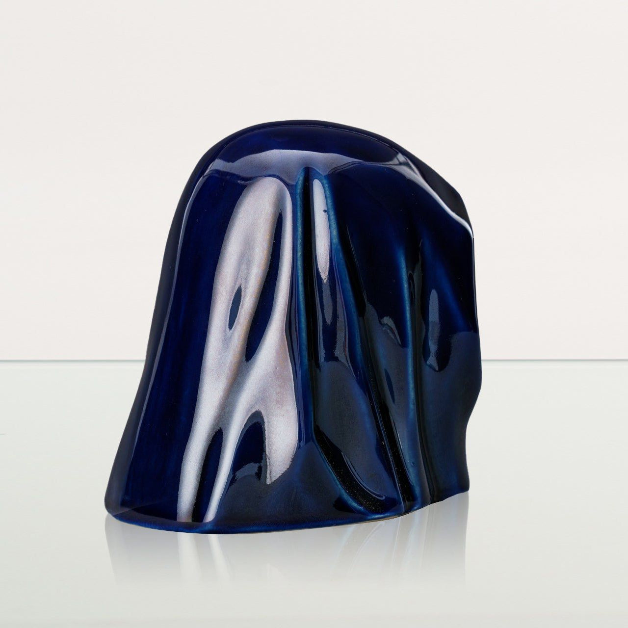 Handmade Mini Keepsake Urn "The Holy Mother" - Cobalt Metallic | Ceramic Mini Urn - Pulvis Art Urns