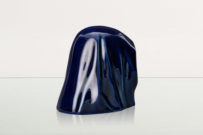 Handmade Mini Keepsake Urn "The Holy Mother" - Cobalt Metallic | Ceramic Mini Urn - Pulvis Art Urns