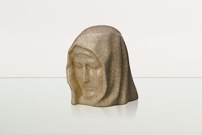 Handmade Mini Keepsake Urn "The Holy Mother" - Craquelure | Ceramic Mini Urn - Pulvis Art Urns