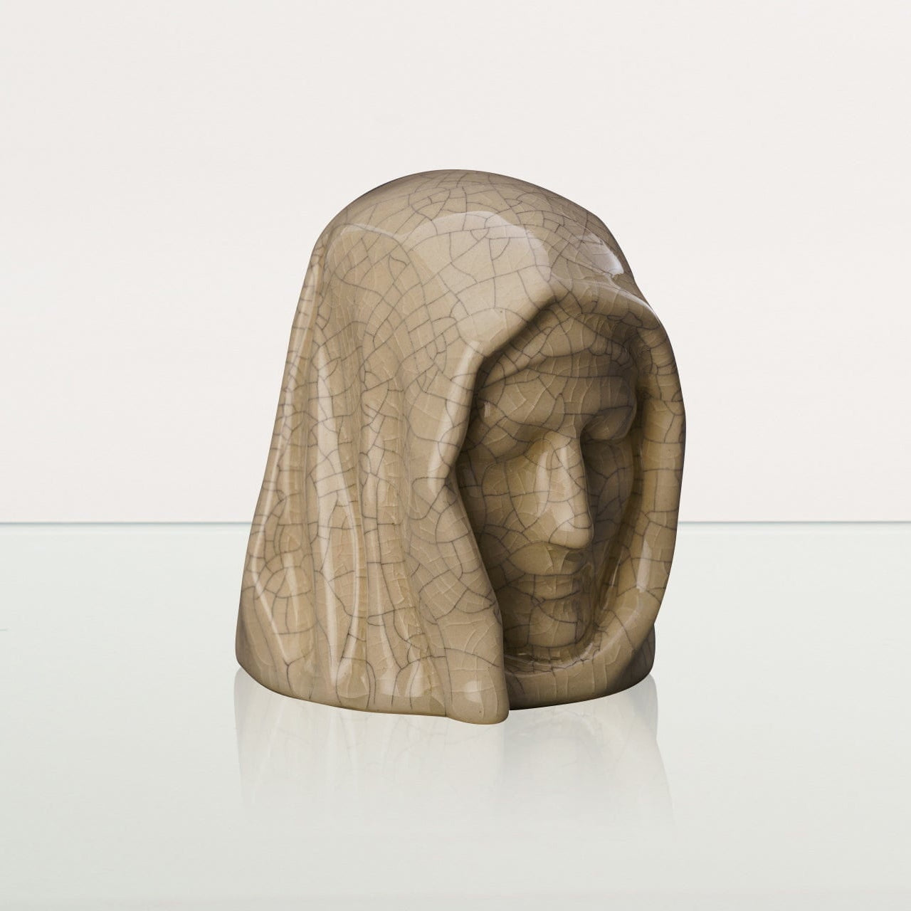 Handmade Mini Keepsake Urn "The Holy Mother" - Craquelure | Ceramic Mini Urn - Pulvis Art Urns