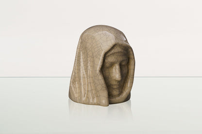 Handmade Mini Keepsake Urn "The Holy Mother" - Craquelure | Ceramic Mini Urn - Pulvis Art Urns