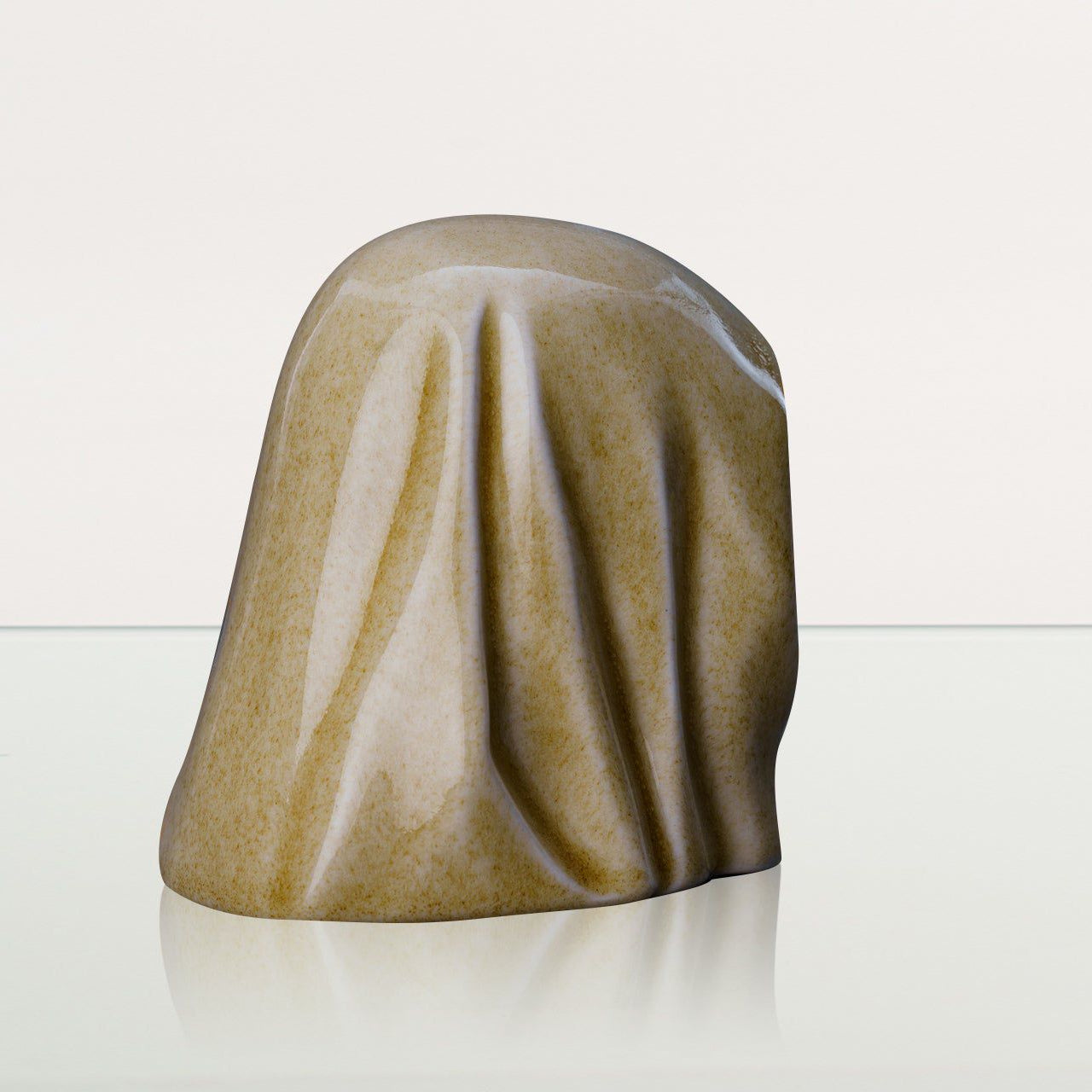 Handmade Mini Keepsake Urn "The Holy Mother" - Light Sand | Ceramic Mini Urn - Pulvis Art Urns