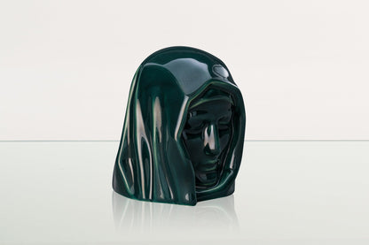 Handmade Mini Keepsake Urn "The Holy Mother" - Oxide Green | Mini Ceramic Urn - Pulvis Art Urns