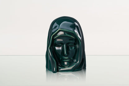 Handmade Mini Keepsake Urn "The Holy Mother" - Oxide Green | Mini Ceramic Urn - Pulvis Art Urns