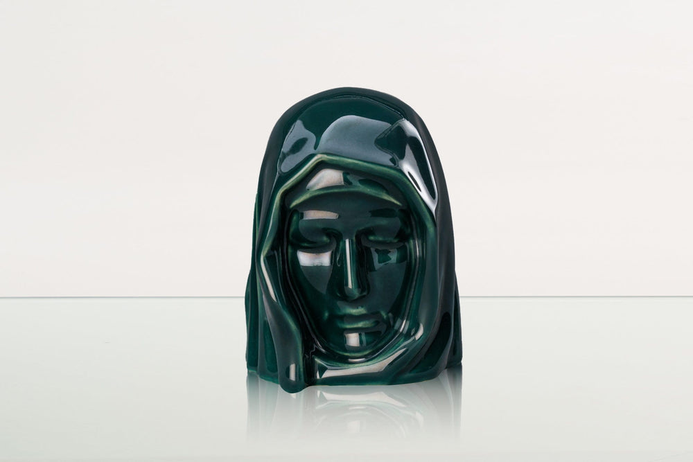 
                  
                    Pulvis Art Urns Keepsake Urn Handmade Mini Keepsake Urn "The Holy Mother" - Oxide Green | Mini Ceramic Urn
                  
                