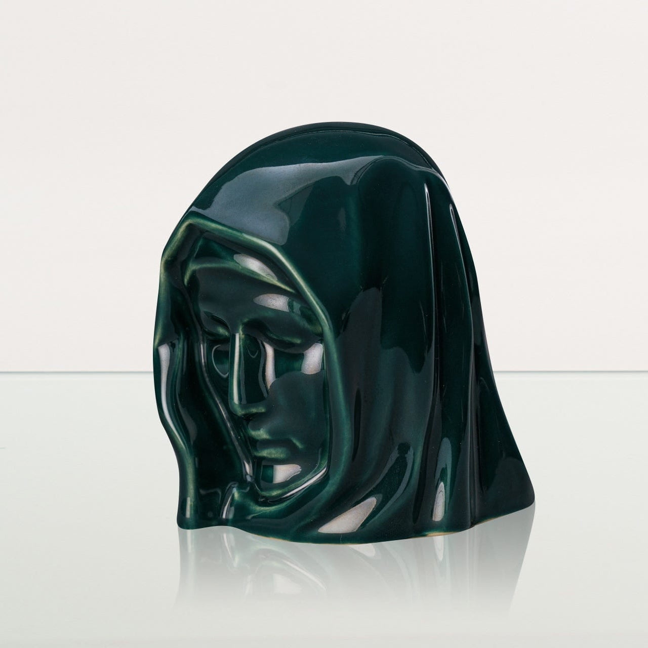 Handmade Mini Keepsake Urn "The Holy Mother" - Oxide Green | Mini Ceramic Urn - Pulvis Art Urns