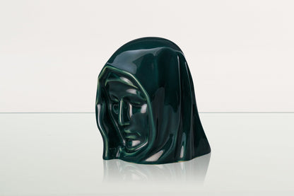 Handmade Mini Keepsake Urn "The Holy Mother" - Oxide Green | Mini Ceramic Urn - Pulvis Art Urns