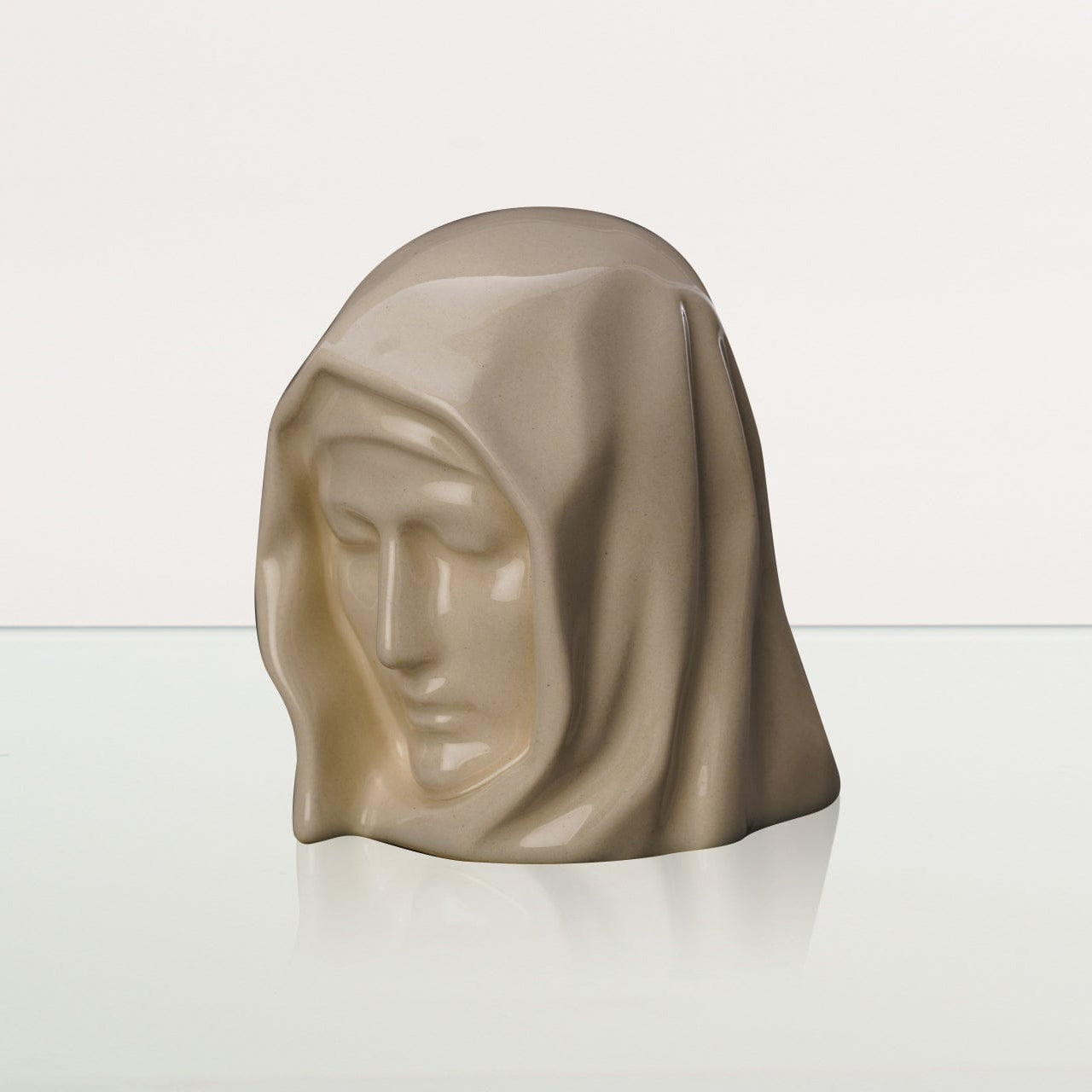 Handmade Mini Keepsake Urn "The Holy Mother" - Off-white | Mini Ceramic Urn - Pulvis Art Urns