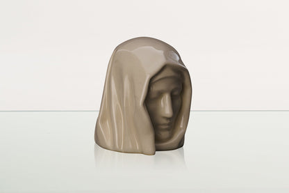 Handmade Mini Keepsake Urn "The Holy Mother" - Off-white | Mini Ceramic Urn - Pulvis Art Urns