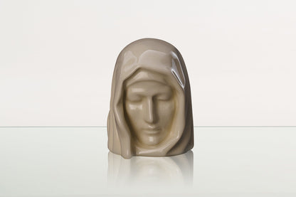 Handmade Mini Keepsake Urn "The Holy Mother" - Off-white | Mini Ceramic Urn - Pulvis Art Urns