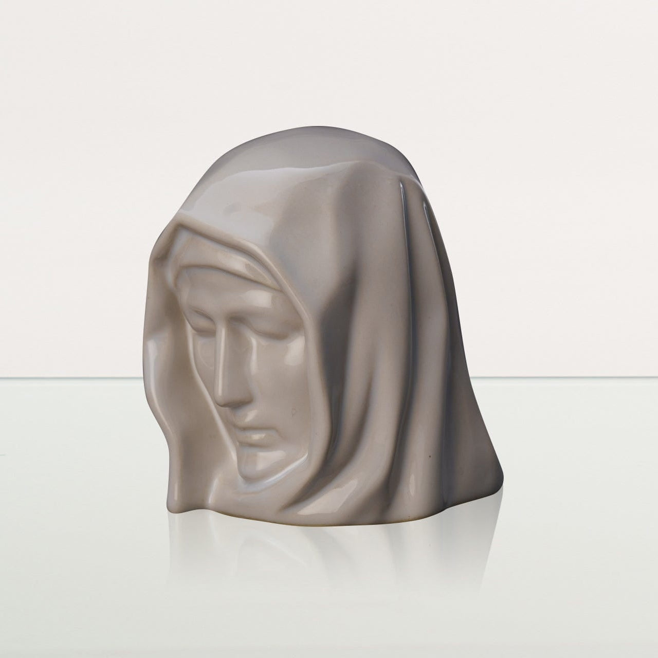 Handmade Mini Keepsake Urn "The Holy Mother" - White Mini Urn | Ceramic - Pulvis Art Urns