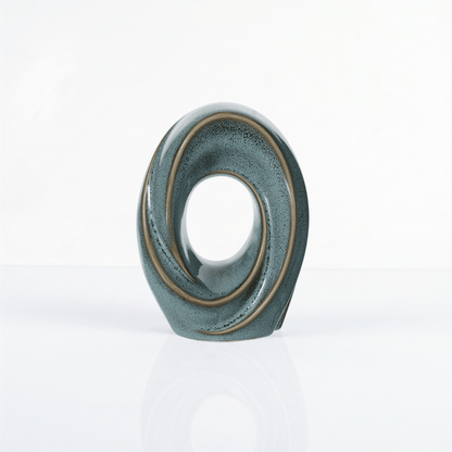 Pulvis Art Urns Keepsake Urn Mini Cremation Urn "The Passage" - Handmade Ceramic Urn | Oily Green Melange