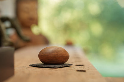 Wooden Keepsake Urn "Palm Stone" - Genuine Walnut - Pulvis Art Urns