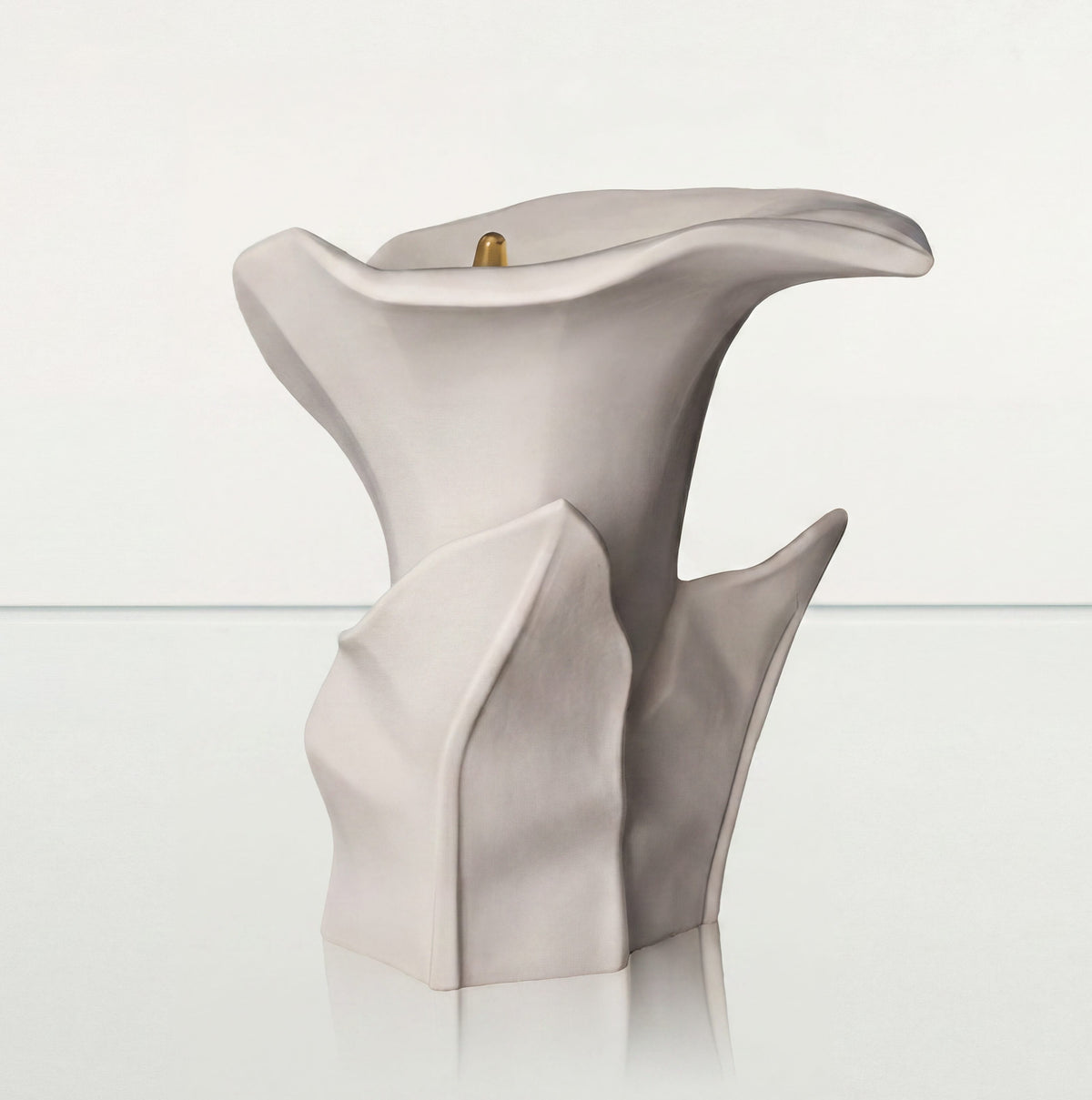 Pulvis Art Urns Medium Size Urn Calla Flower Memorial Urn for Ashes - Large Urn | White Matte