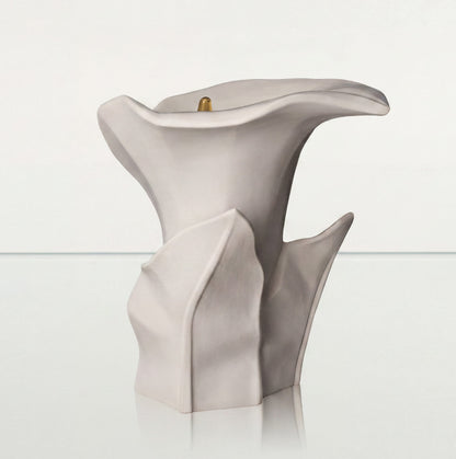 Pulvis Art Urns Medium Size Urn Calla Flower Memorial Urn for Ashes - Large Urn | White Matte