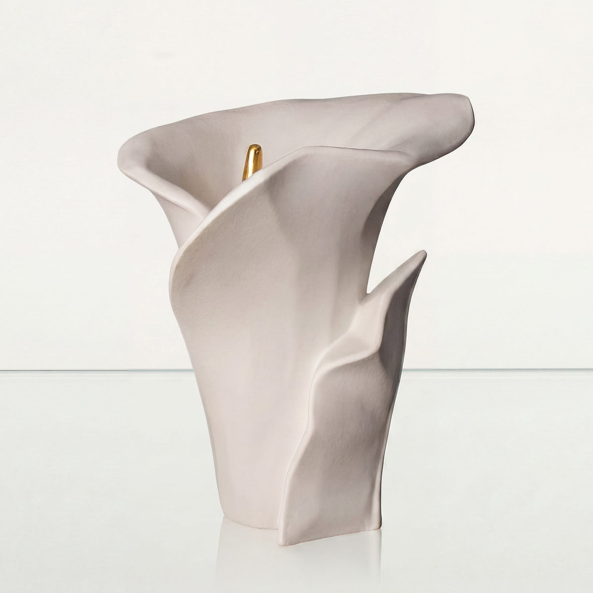 Pulvis Art Urns Medium Size Urn Calla Flower Memorial Urn for Ashes - Large Urn | White Matte