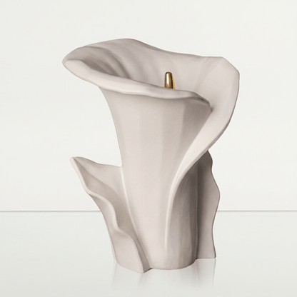 Pulvis Art Urns Medium Size Urn Calla Flower Memorial Urn for Ashes - Large Urn | White Matte