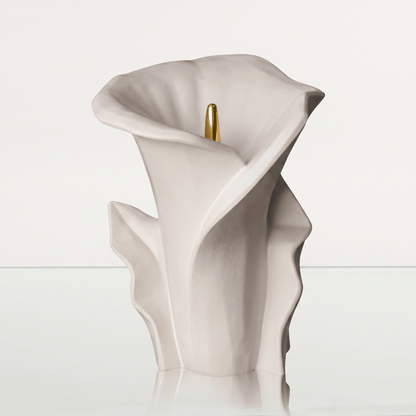 Pulvis Art Urns Medium Size Urn Calla Flower Memorial Urn for Ashes - Large Urn | White Matte