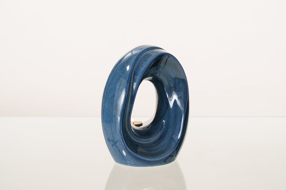 Pulvis Art Urns Medium Urn Artisan Cremation Urn for Ashes "The Passage" - Medium Urn | Blue Melange | Ceramic