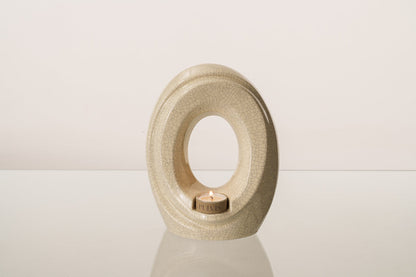 Artisan Cremation Urn for Ashes "The Passage" - Medium Urn | Craquelure | Ceramic - Pulvis Art Urns