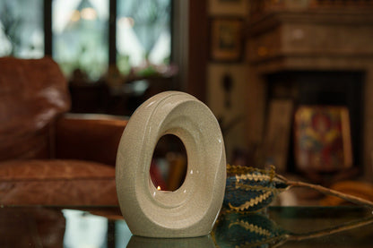 Artisan Cremation Urn for Ashes "The Passage" - Medium Urn | Craquelure | Ceramic - Pulvis Art Urns